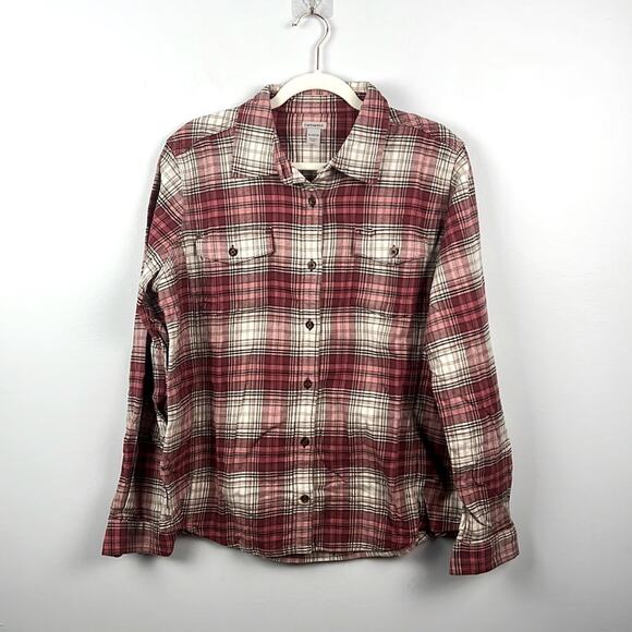 Carhartt womens XL flannel plaid button down top - Picture 1 of 7